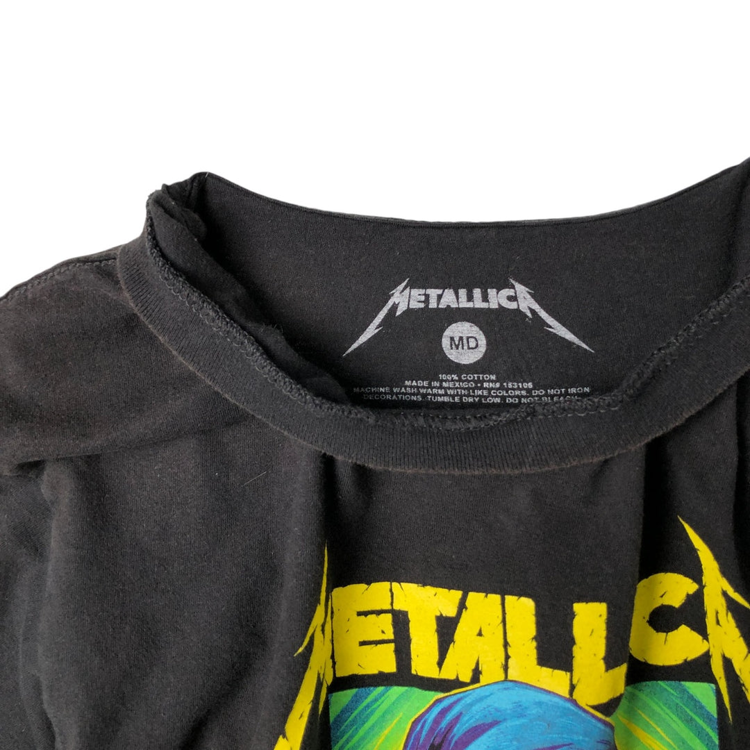 Metallica Skull Pattern Band T-shirt Band Tee Men's M size cotton black type Vintage Second Hand