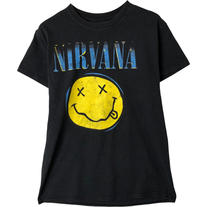 NIRVANA Nirvana Band T-shirt, Band T, Men's M size unclear black type Vintage Second Hand