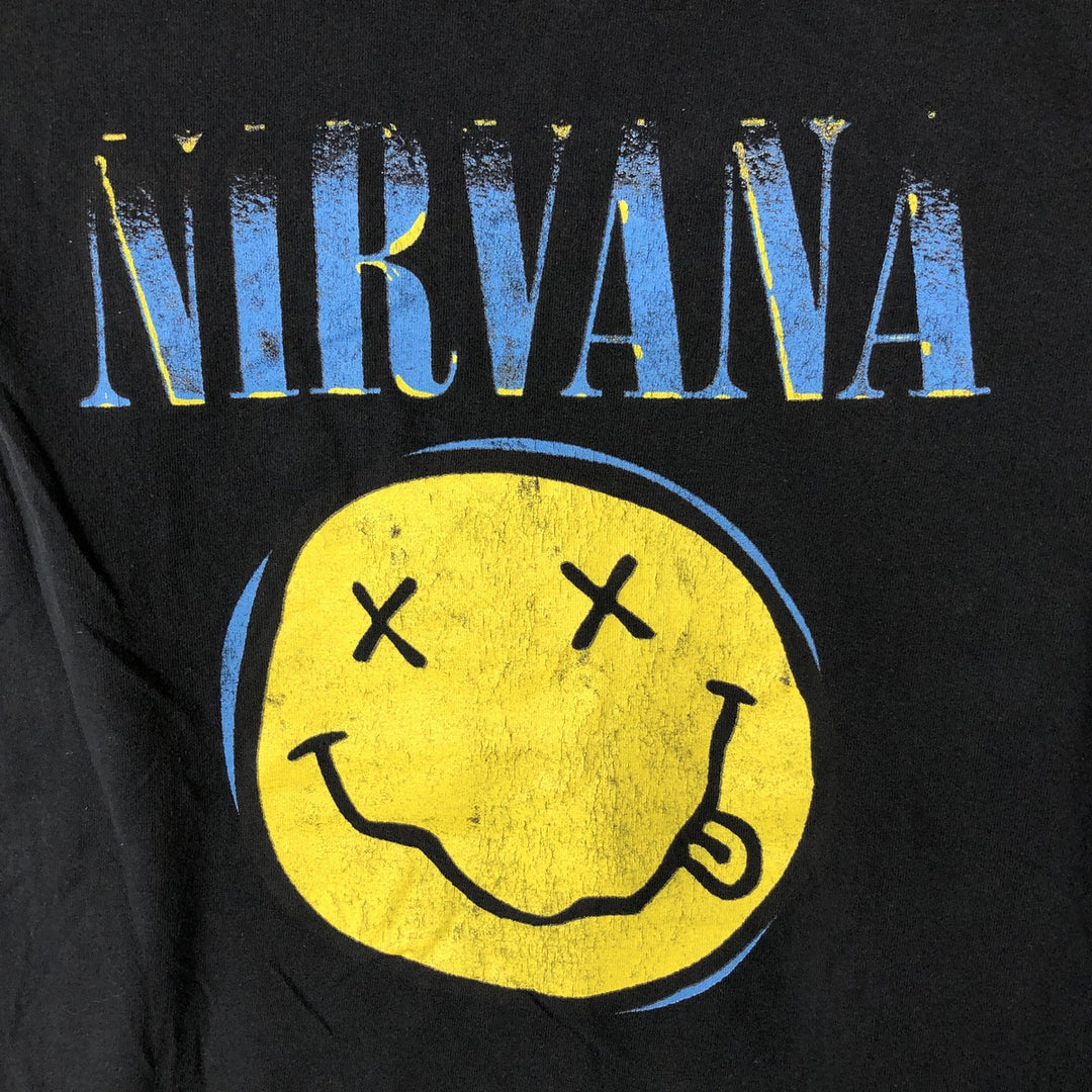 NIRVANA Nirvana Band T-shirt, Band T, Men's M size unclear black type Vintage Second Hand