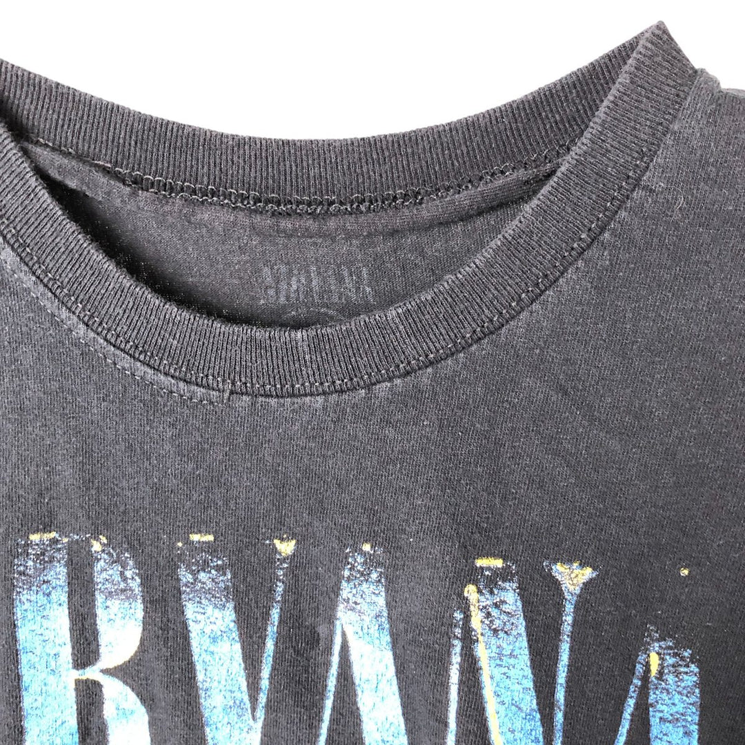 NIRVANA Nirvana Band T-shirt, Band T, Men's M size unclear black type Vintage Second Hand