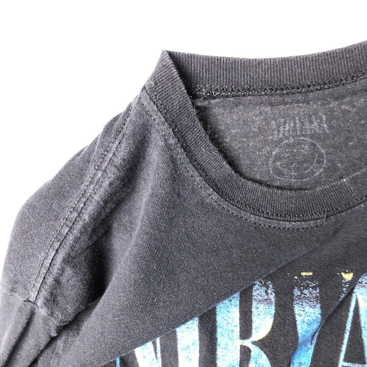 NIRVANA Nirvana Band T-shirt, Band T, Men's M size unclear black type Vintage Second Hand