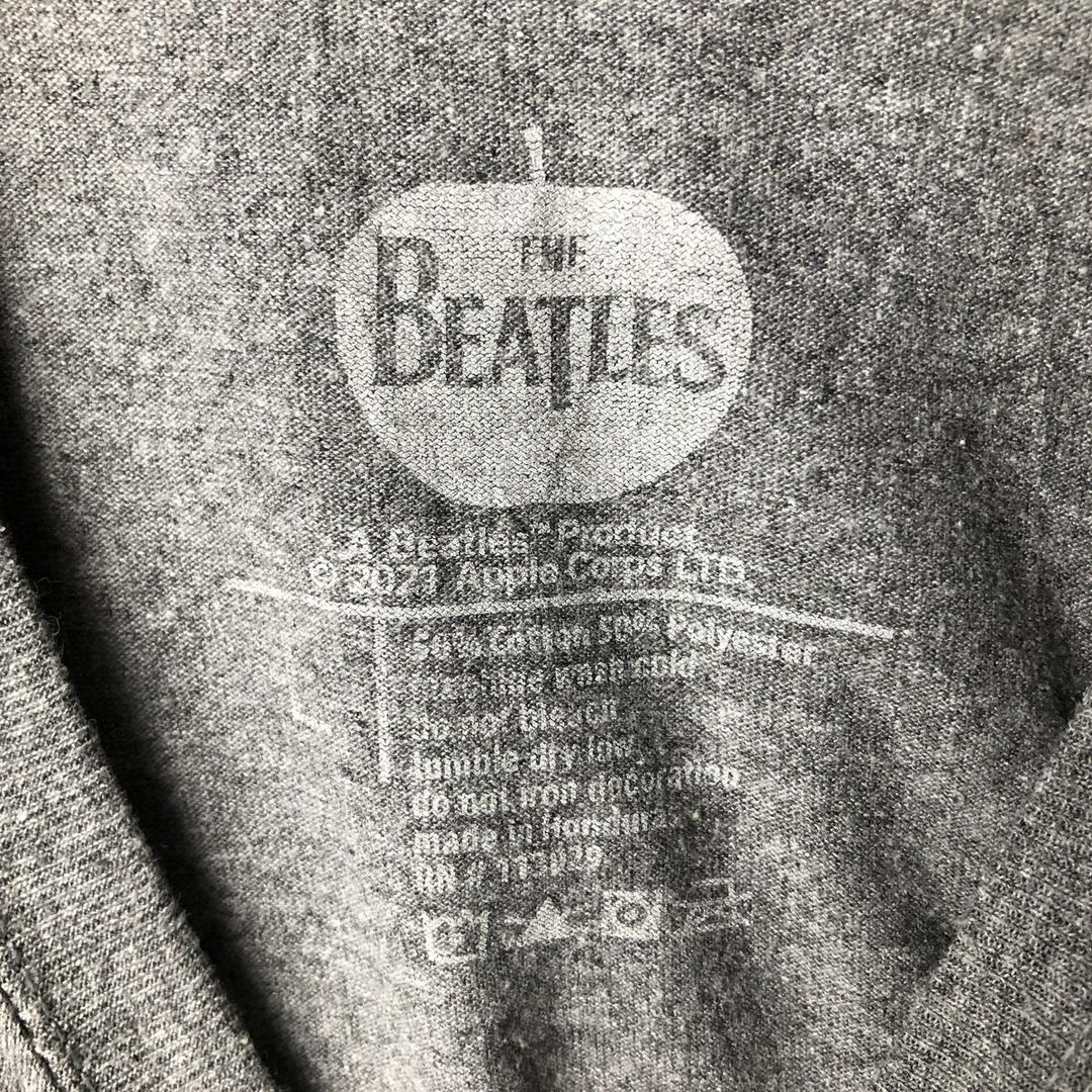 THE BEATLES Band T-shirt, Men's L size cotton gray type Vintage Second Hand