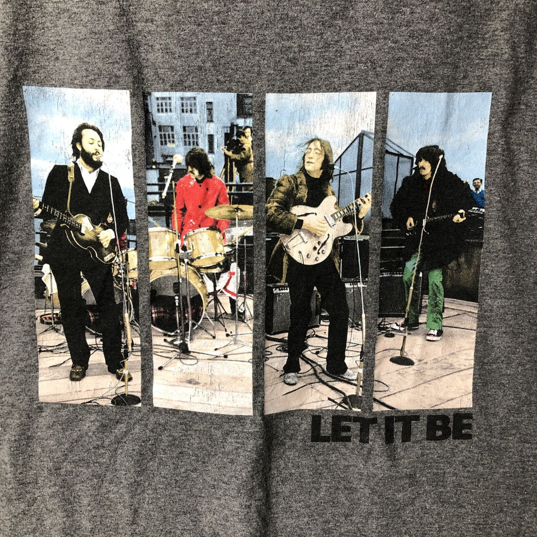 THE BEATLES Band T-shirt, Men's L size cotton gray type Vintage Second Hand