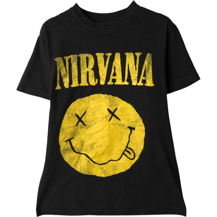 NIRVANA Nirvana Band T-shirt, Band T, Men's S size cotton black type Vintage Second Hand