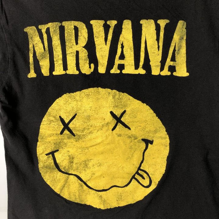 NIRVANA Nirvana Band T-shirt, Band T, Men's S size cotton black type Vintage Second Hand