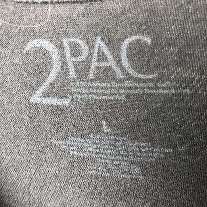 2pac rap t-shirt, men's size L cotton black type Vintage Second Hand