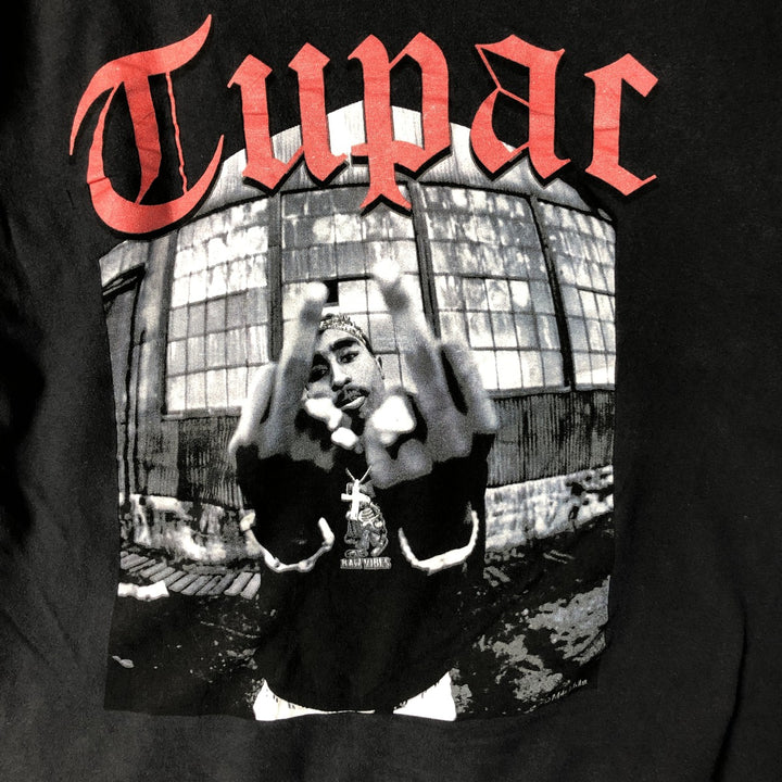 2pac rap t-shirt, men's size L cotton black type Vintage Second Hand