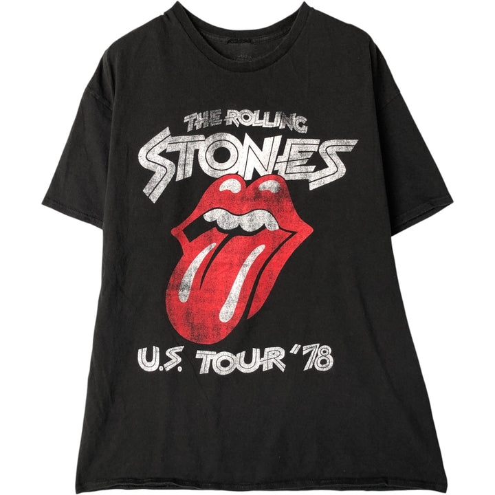 The Rolling Stones Band T-shirt, Men's XL cotton black type Vintage Second Hand