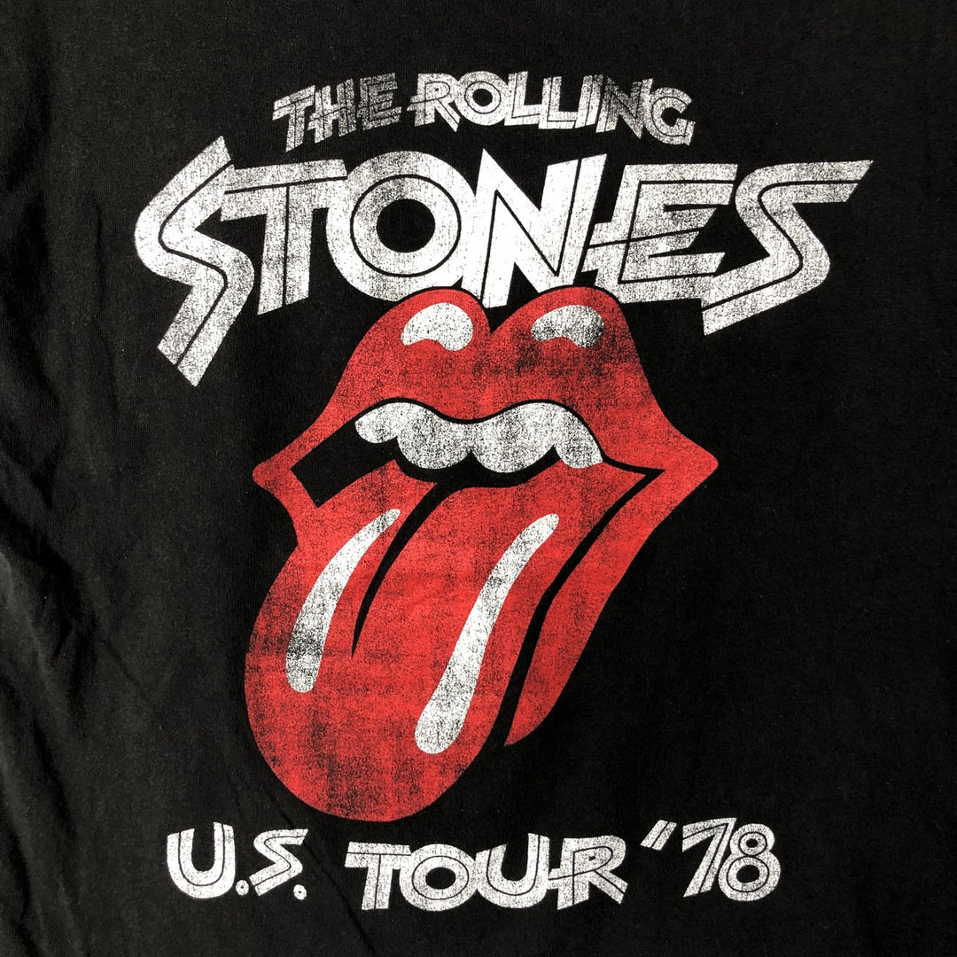 The Rolling Stones Band T-shirt, Men's XL cotton black type Vintage Second Hand