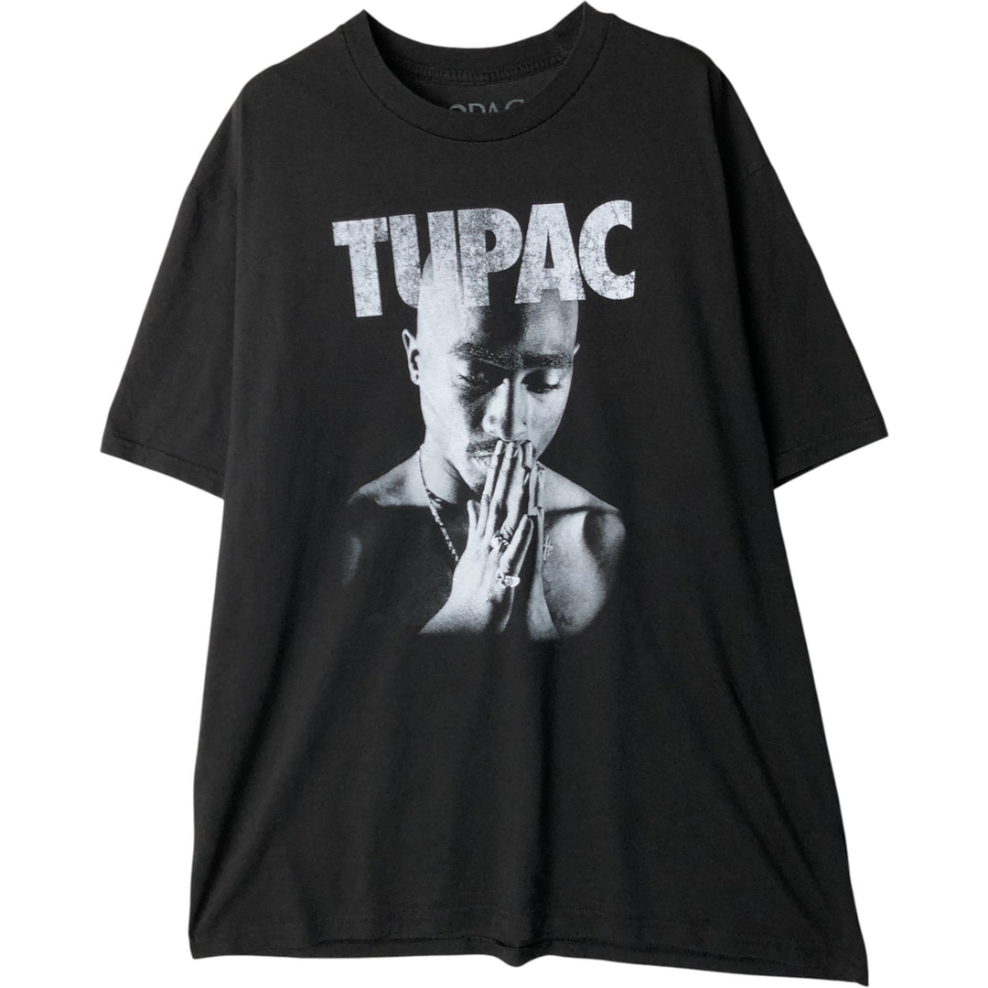 2pac rap t-shirt, men's XL size cotton black type Vintage Second Hand