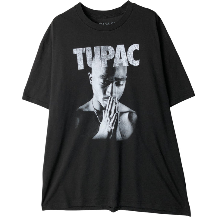 2pac rap t-shirt, men's XL size cotton black type Vintage Second Hand