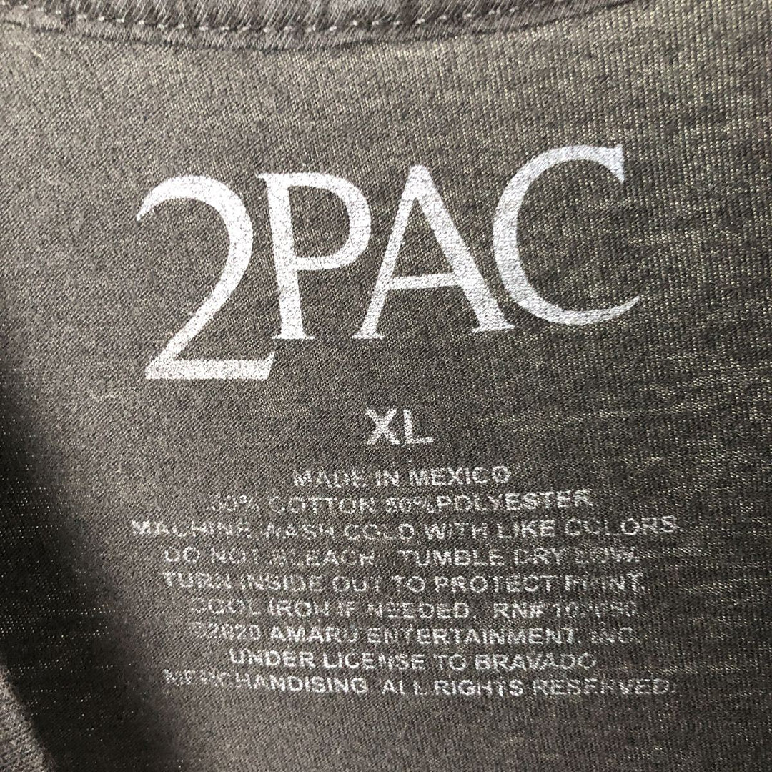 2pac rap t-shirt, men's XL size cotton black type Vintage Second Hand
