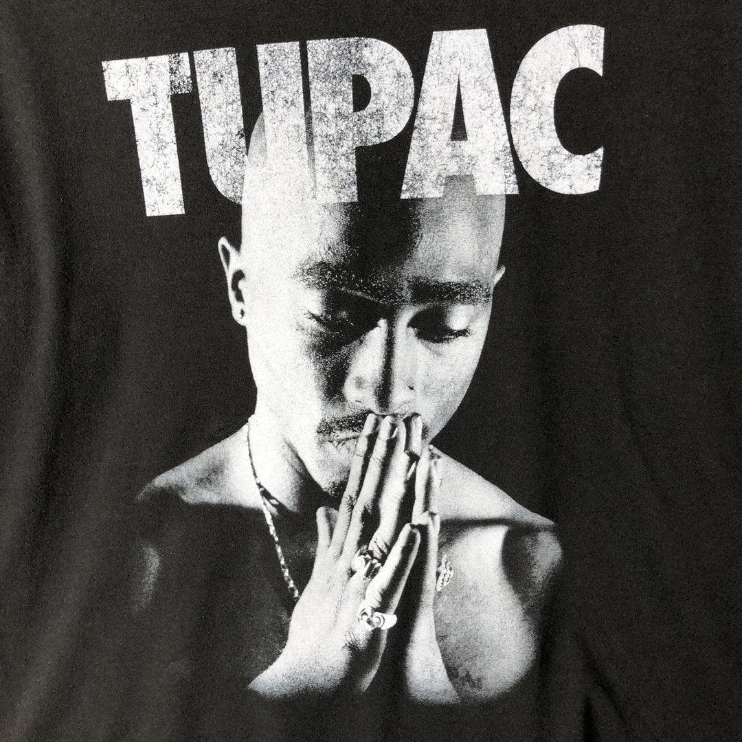 2pac rap t-shirt, men's XL size cotton black type Vintage Second Hand