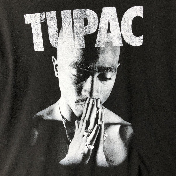 2pac rap t-shirt, men's XL size cotton black type Vintage Second Hand