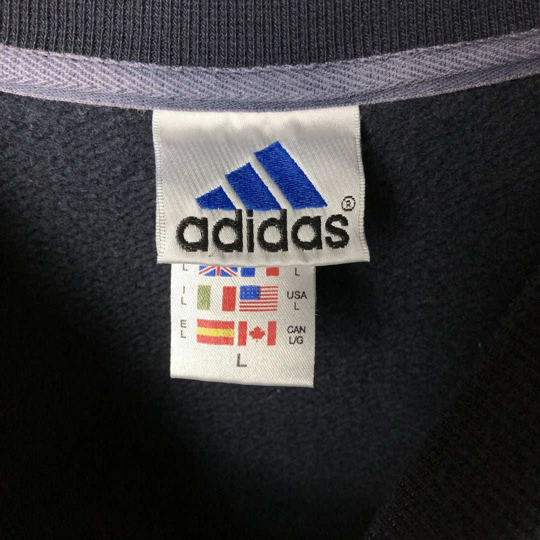 Vintage 80s-90'S Adidas One-Point Logo Sweatshirt, Men's Size L cotton navy blue type Vintage Second Hand