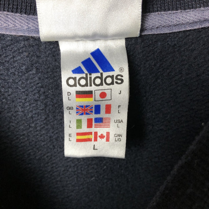 Vintage 80s-90'S Adidas One-Point Logo Sweatshirt, Men's Size L cotton navy blue type Vintage Second Hand