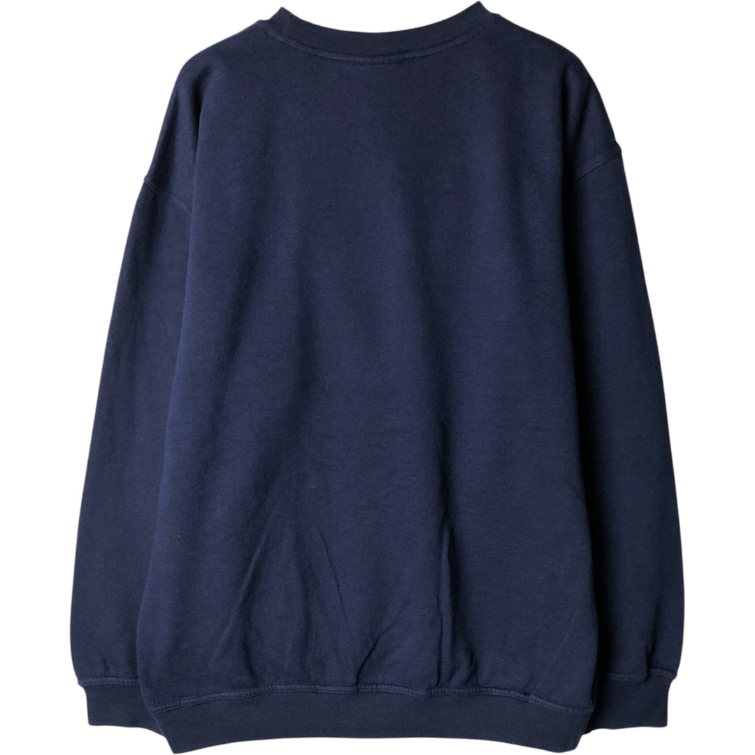 90'S Adidas logo sweatshirt, men's XL size, vintage cotton navy blue type Vintage Second Hand