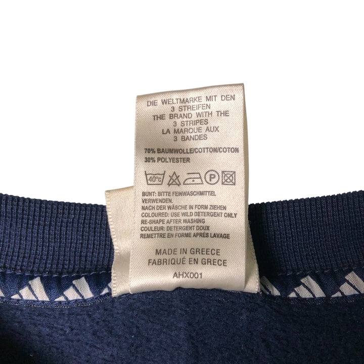 90'S Adidas logo sweatshirt, men's XL size, vintage cotton navy blue type Vintage Second Hand