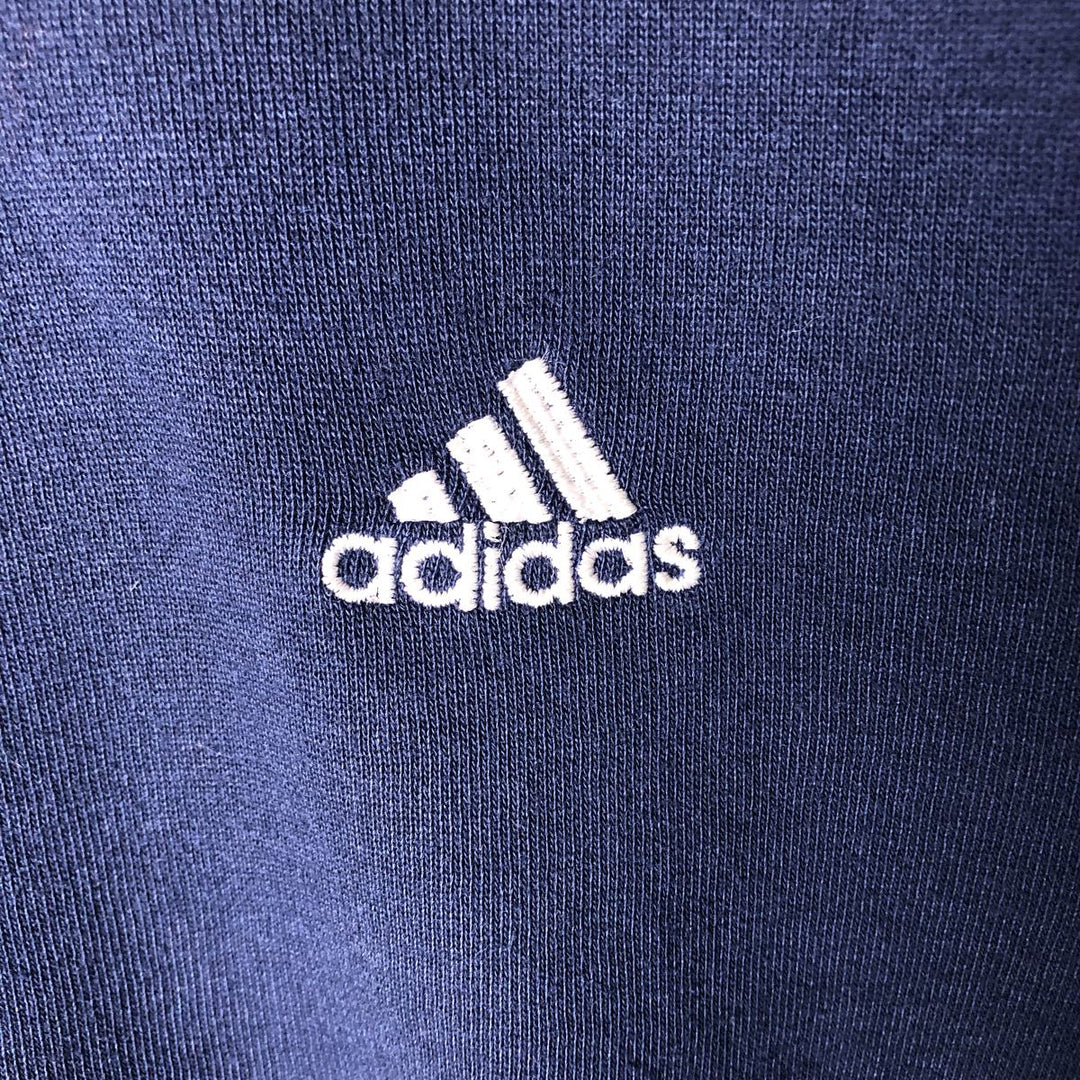 90'S Adidas logo sweatshirt, men's XL size, vintage cotton navy blue type Vintage Second Hand