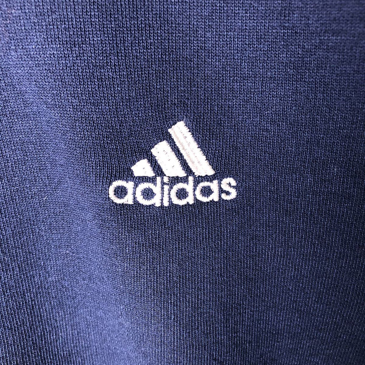 90'S Adidas logo sweatshirt, men's XL size, vintage cotton navy blue type Vintage Second Hand