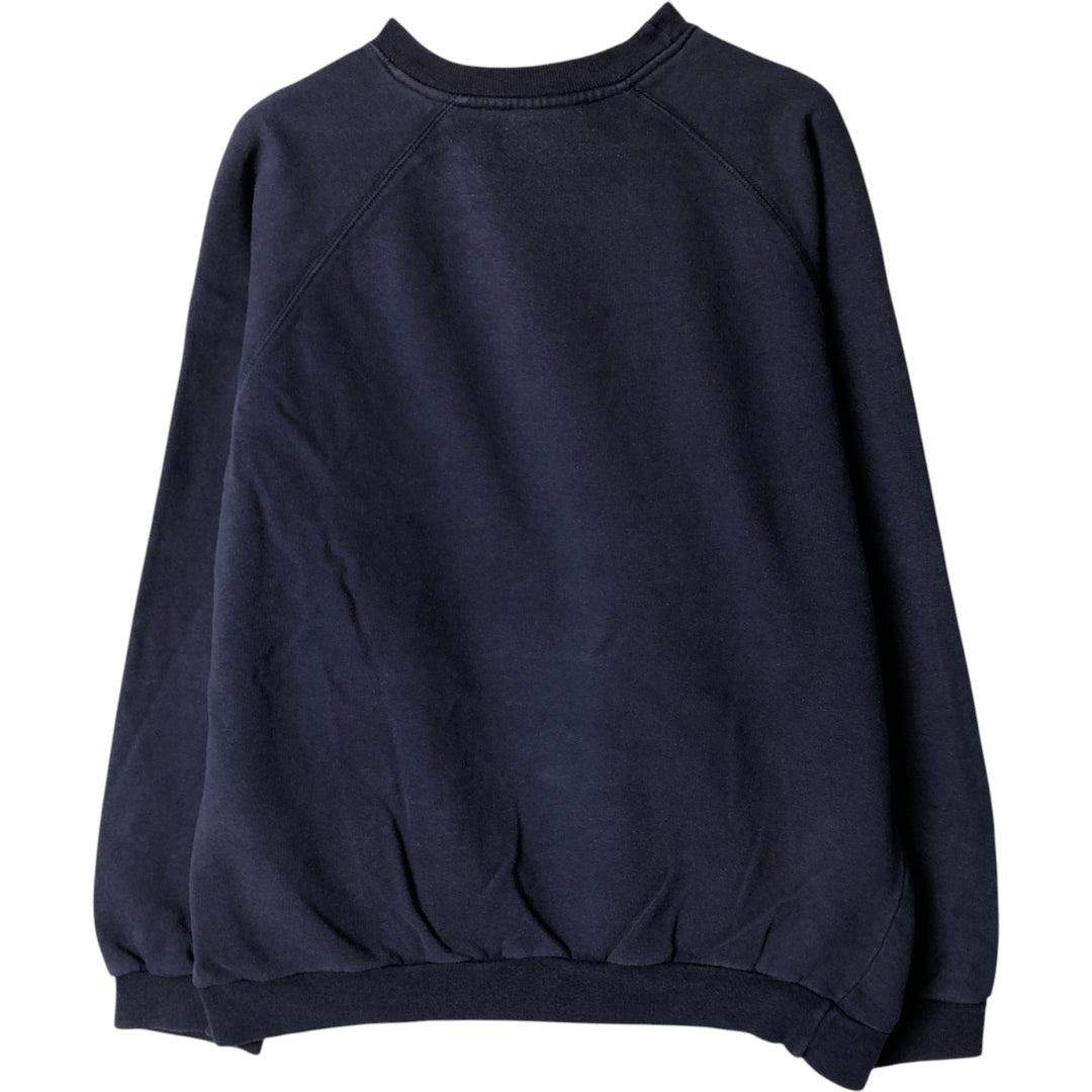 90'S Adidas logo sweatshirt, men's XL size, vintage cotton navy blue type Vintage Second Hand