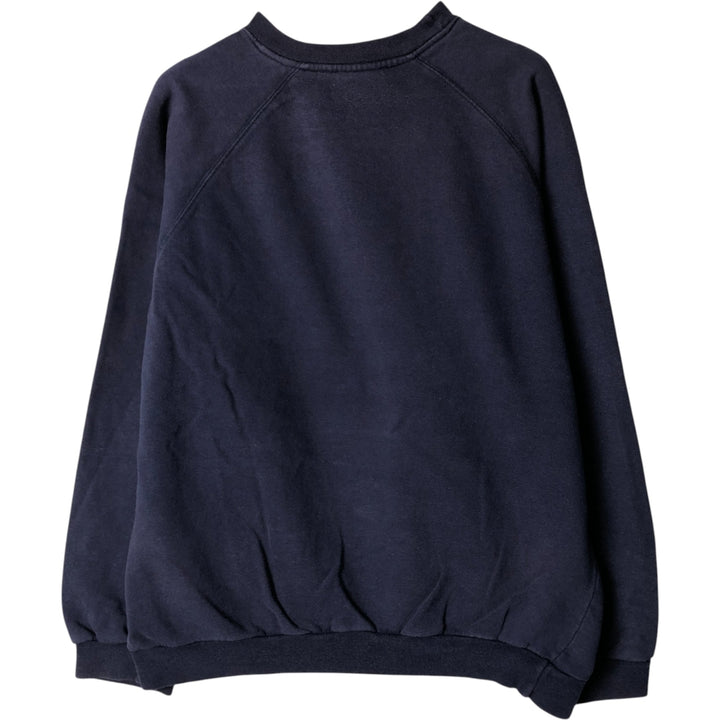 90'S Adidas logo sweatshirt, men's XL size, vintage cotton navy blue type Vintage Second Hand