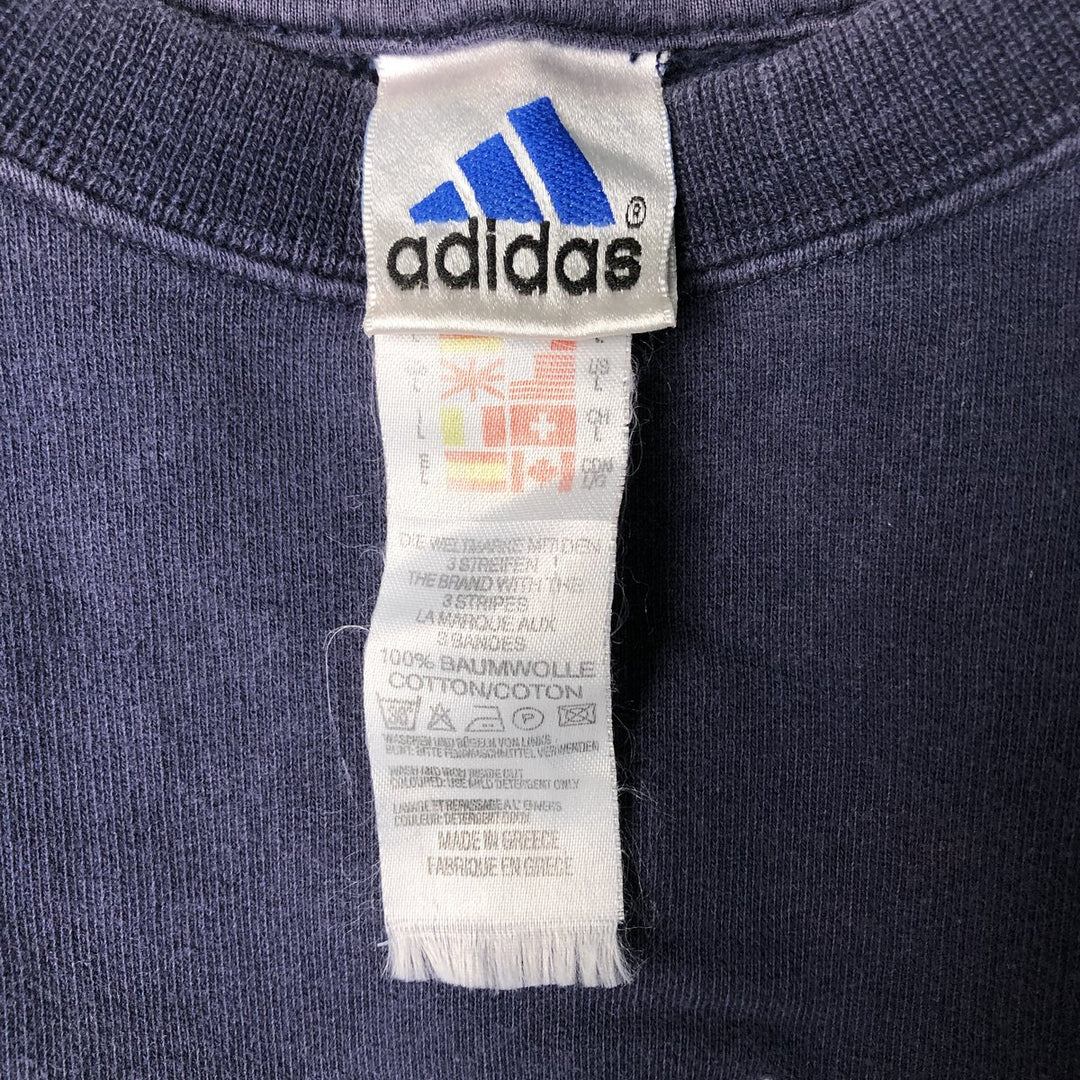90'S Adidas logo sweatshirt, men's XL size, vintage cotton navy blue type Vintage Second Hand