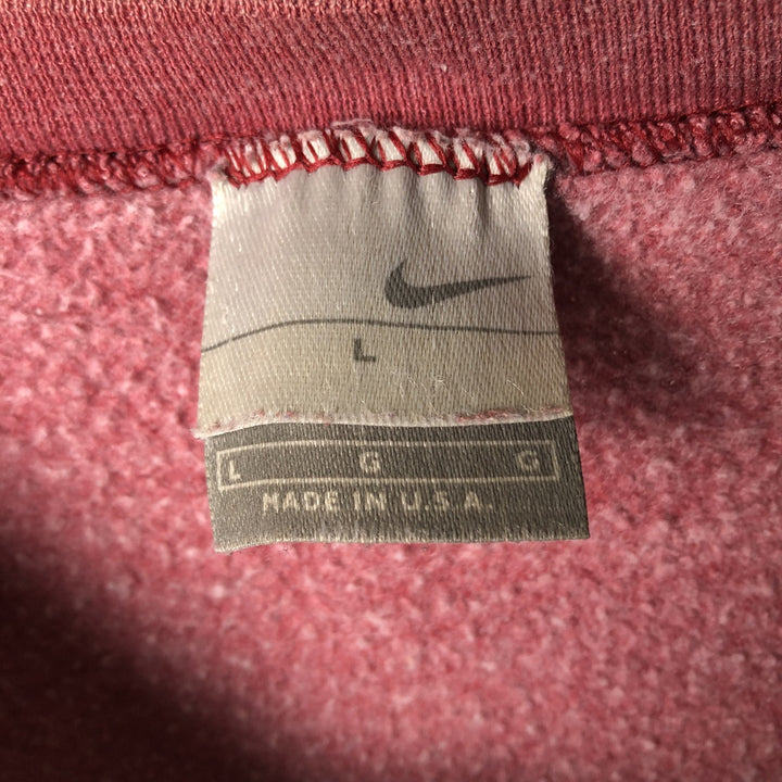 90'S Nike One Point Logo Sweatshirt Trainer Made in USA Men's L Size Vintage cotton red type Vintage Second Hand