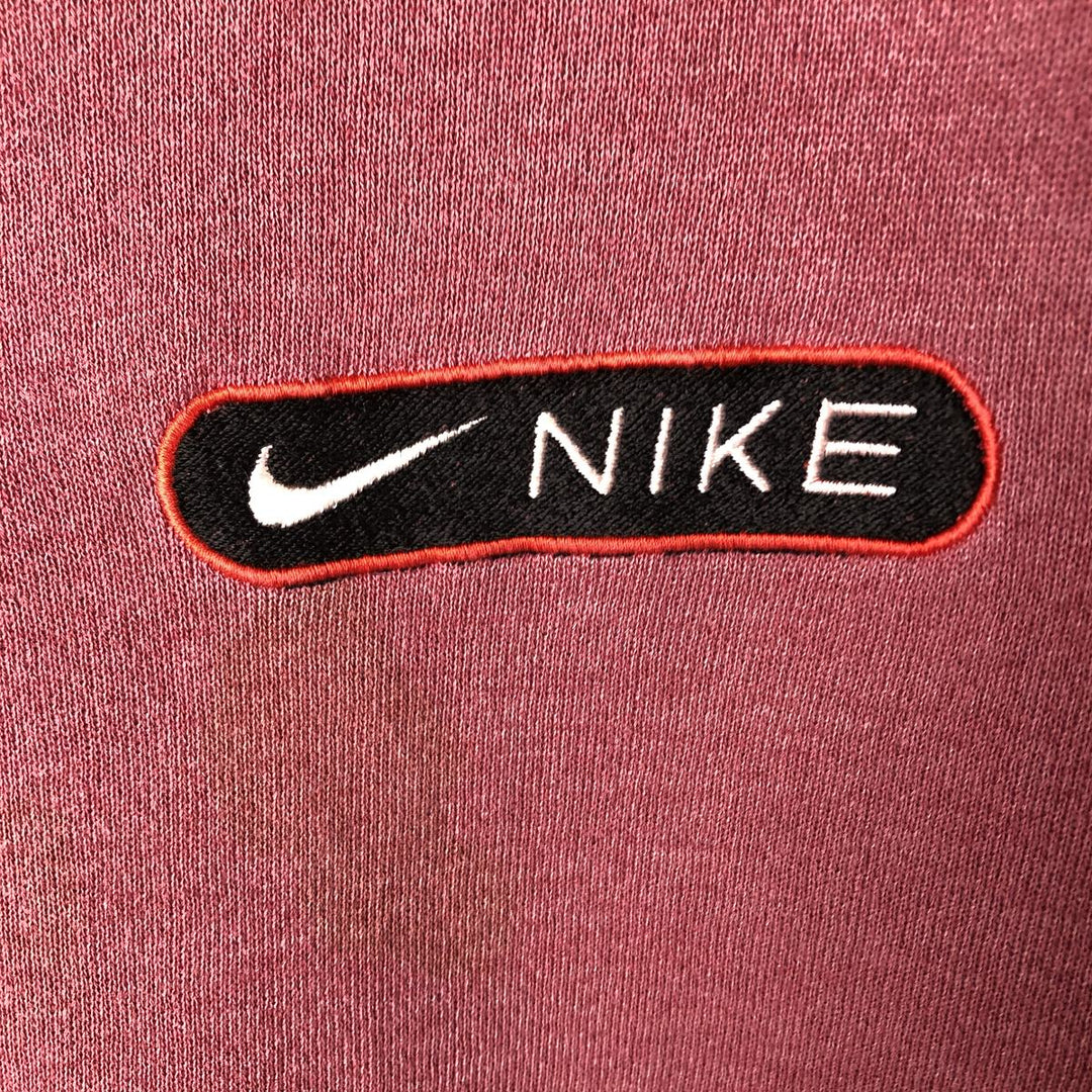 90'S Nike One Point Logo Sweatshirt Trainer Made in USA Men's L Size Vintage cotton red type Vintage Second Hand