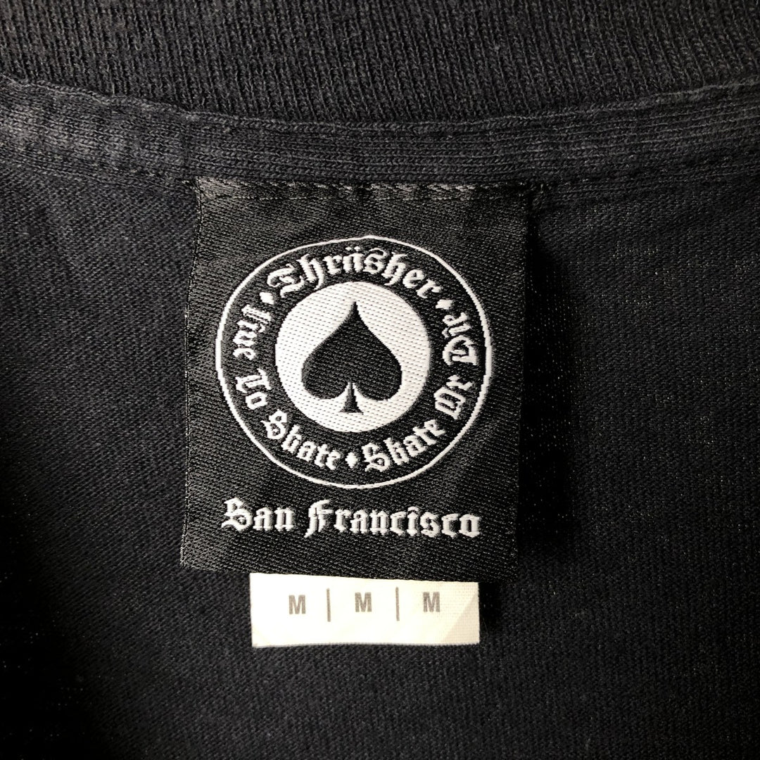 Thrasher Surf Skate Long Sleeve T-Shirt, Men's Size Medium cotton black type Vintage Second Hand