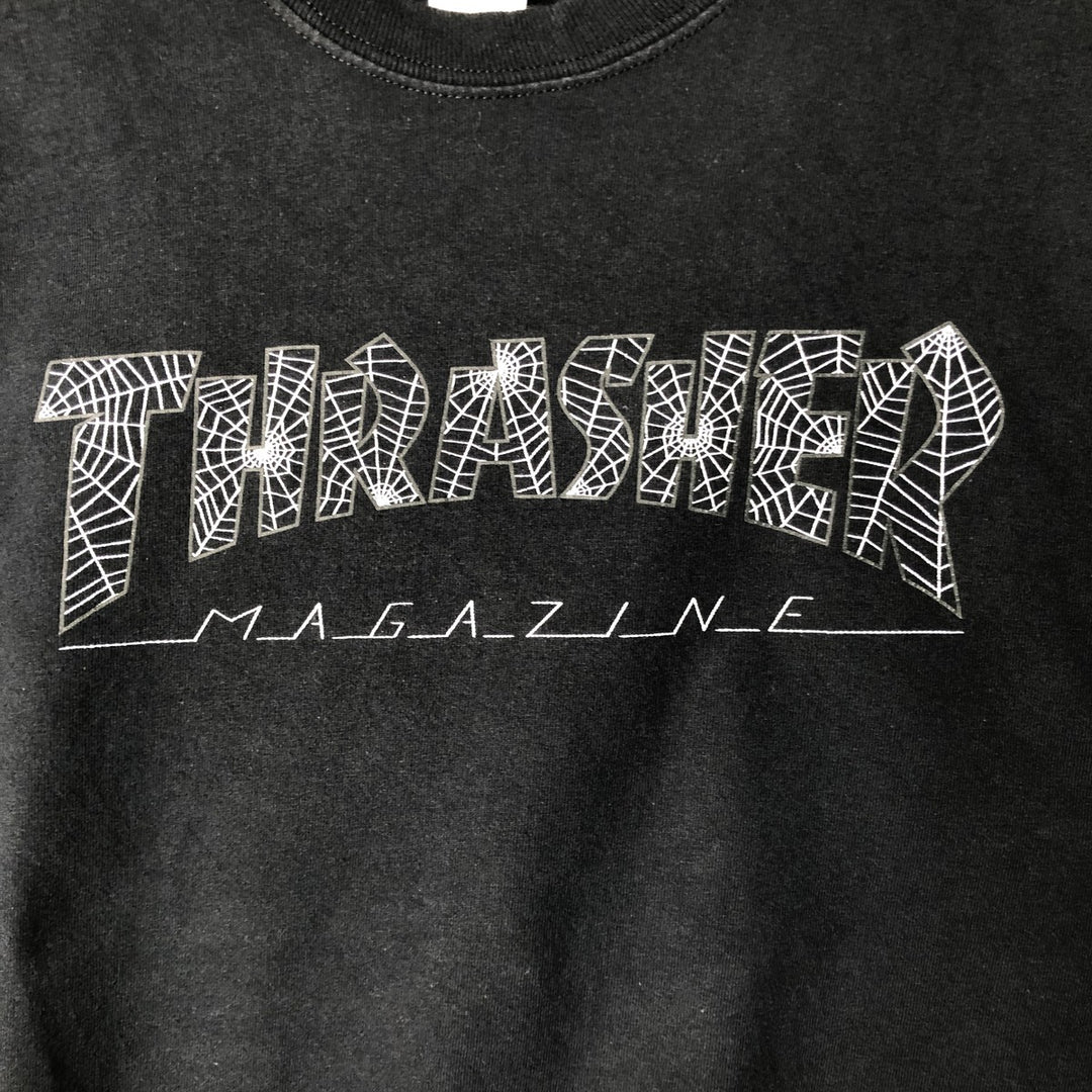 Thrasher Surf Skate Long Sleeve T-Shirt, Men's Size Medium cotton black type Vintage Second Hand