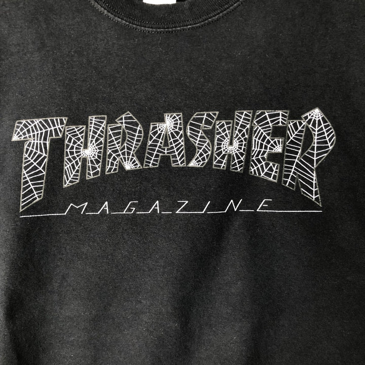 Thrasher Surf Skate Long Sleeve T-Shirt, Men's Size Medium cotton black type Vintage Second Hand