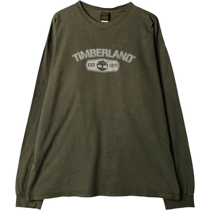 Timberland long-sleeved T-shirt, made in the USA, men's size XL cotton Khaki type Vintage Second Hand
