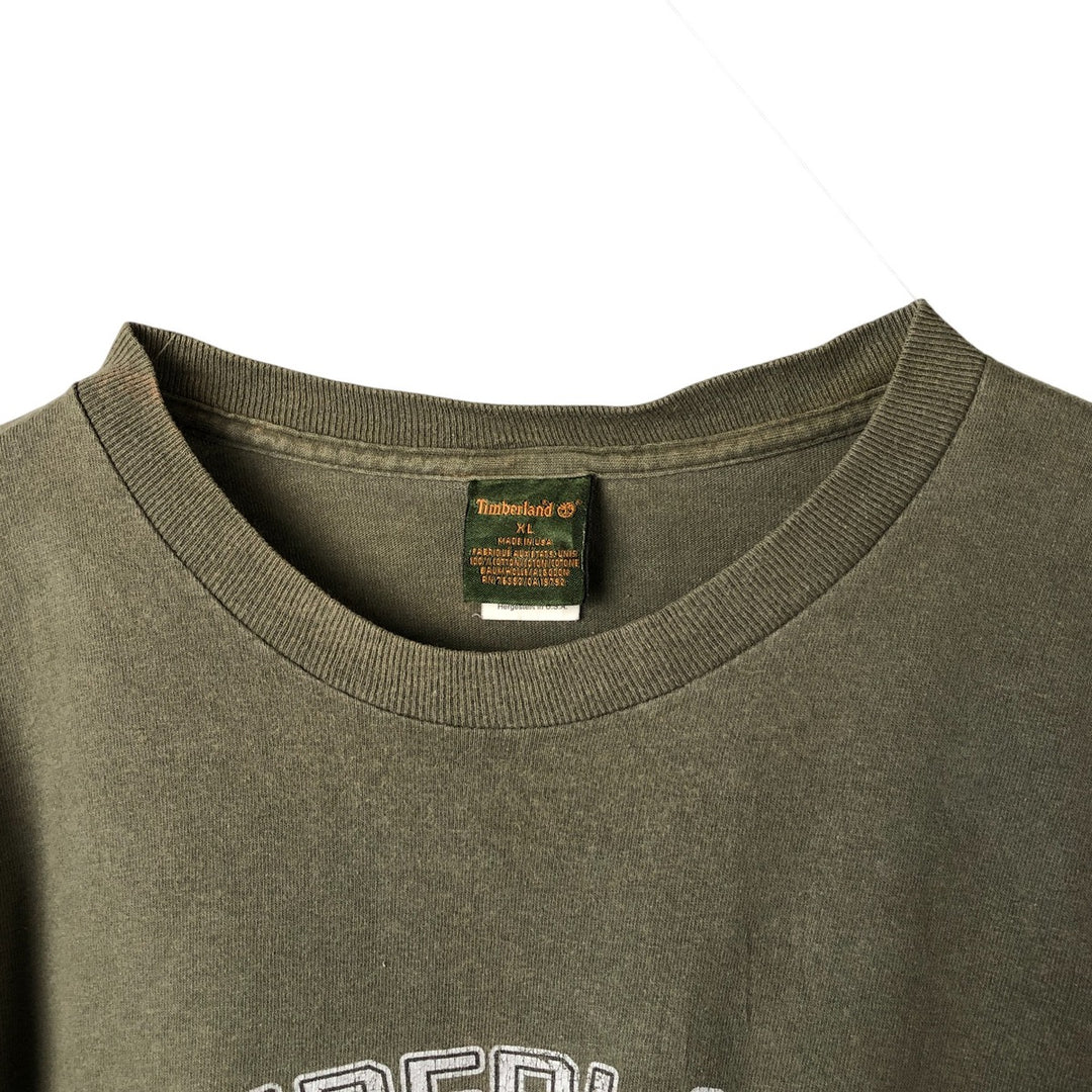 Timberland long-sleeved T-shirt, made in the USA, men's size XL cotton Khaki type Vintage Second Hand