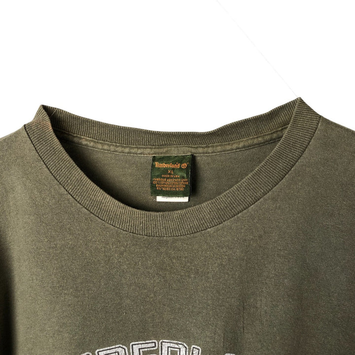 Timberland long-sleeved T-shirt, made in the USA, men's size XL cotton Khaki type Vintage Second Hand