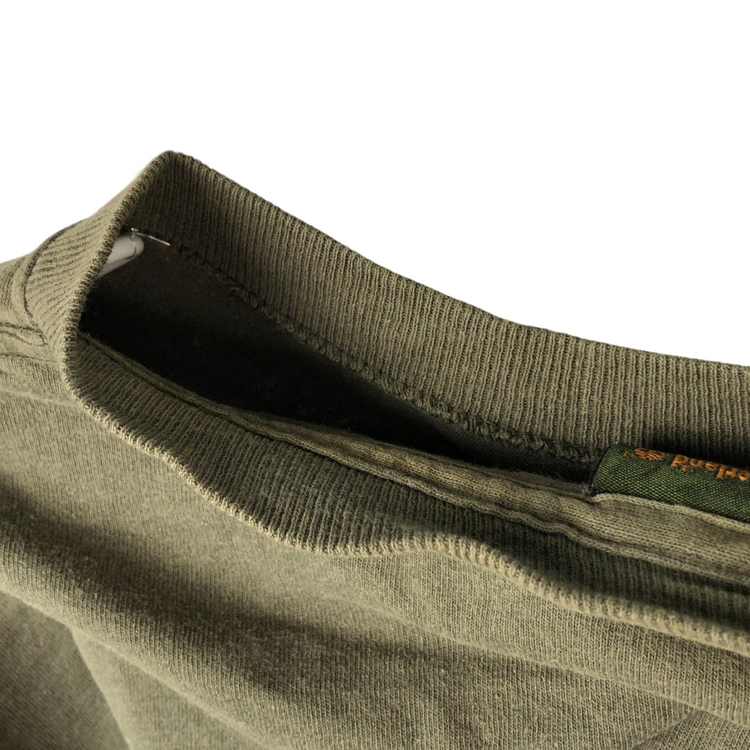 Timberland long-sleeved T-shirt, made in the USA, men's size XL cotton Khaki type Vintage Second Hand
