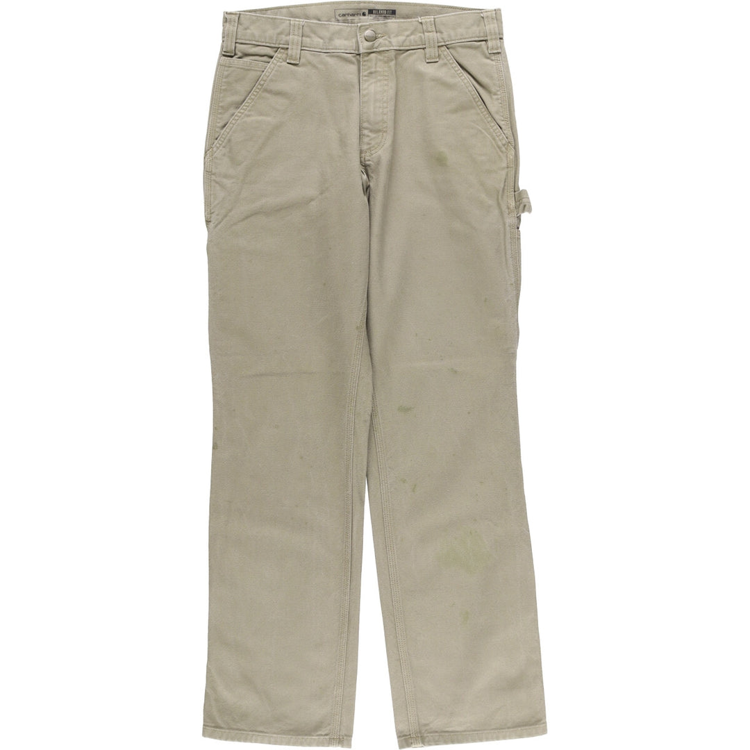 Carhartt Relaxed Fit Duck Painter Pants, Men's, W31 equivalent cotton Khaki type Vintage Second Hand