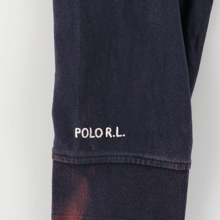 Ralph Lauren POLO by Ralph Lauren long sleeve rugby shirt, men's XL size cotton navy blue type Vintage Second Hand