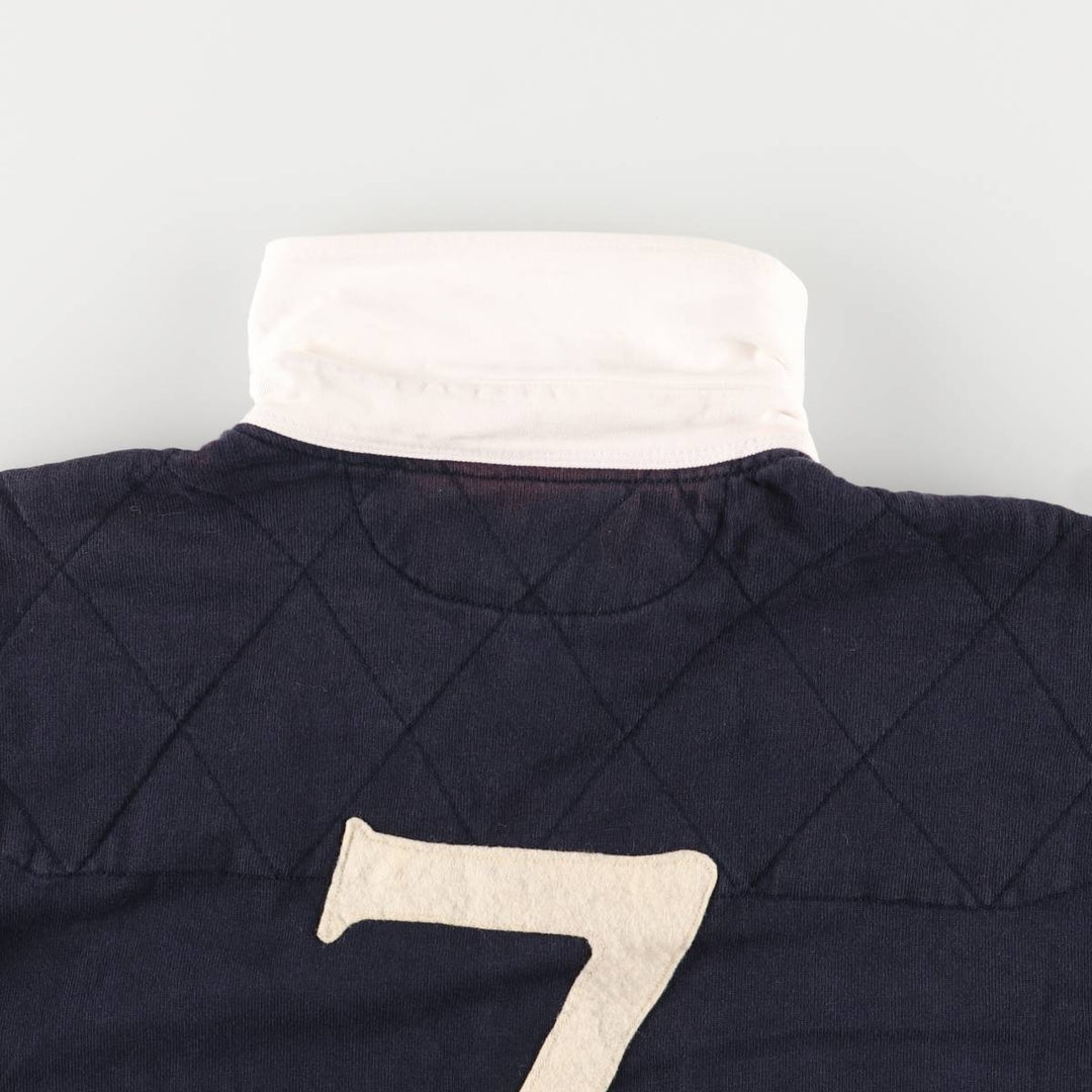 Ralph Lauren POLO by Ralph Lauren long sleeve rugby shirt, men's XL size cotton navy blue type Vintage Second Hand