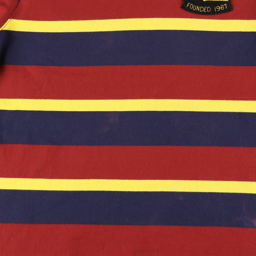 Ralph Lauren POLO by Ralph Lauren Striped Pattern Multi-Border Long Sleeve Rugby Shirt, Men's Size L cotton navy blue type Vintage Second Hand