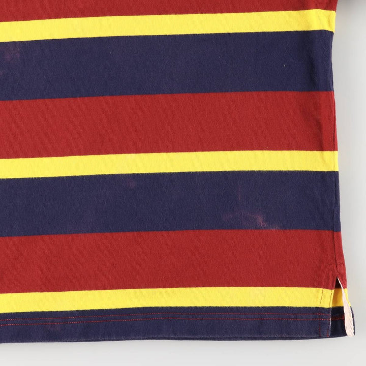 Ralph Lauren POLO by Ralph Lauren Striped Pattern Multi-Border Long Sleeve Rugby Shirt, Men's Size L cotton navy blue type Vintage Second Hand