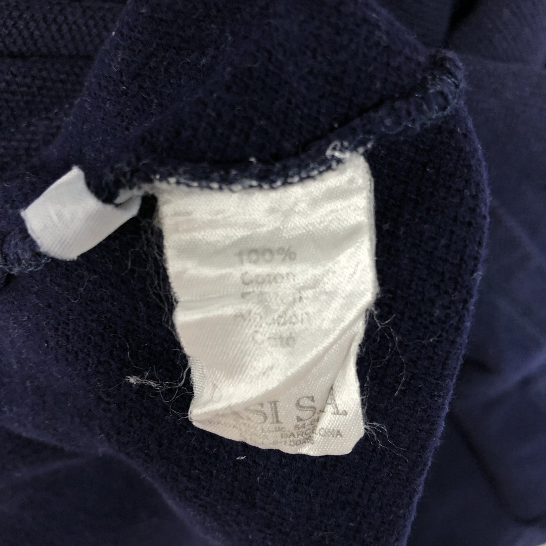 Lacoste Men's Long Sleeve Striped Polo Shirt (Size XXXL) cotton navy blue type Vintage Second Hand