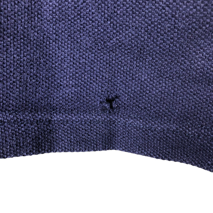 Lacoste Men's Long Sleeve Striped Polo Shirt (Size XXXL) cotton navy blue type Vintage Second Hand