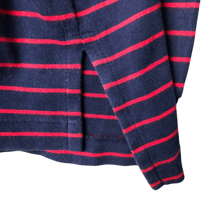 Ralph Lauren POLO RALPH LAUREN long-sleeved striped polo shirt, men's size L cotton red type Vintage Second Hand