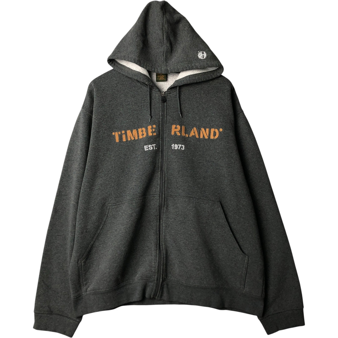 Timberland Full Zip Sweatshirt, Men's XL cotton Charcoal Vintage Second Hand