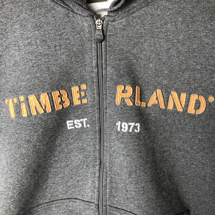 Timberland Full Zip Sweatshirt, Men's XL cotton Charcoal Vintage Second Hand