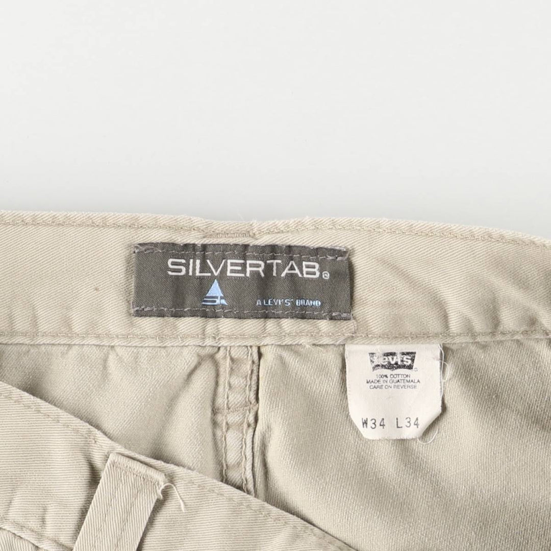 2000'S Levi's SILVER TAB Silver Tab Chino Cargo Pants, Size W34L34 (Men's Size 34) cotton Beige type Vintage Second Hand