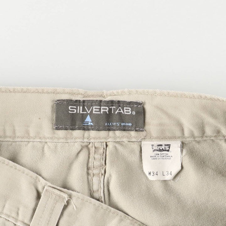 2000'S Levi's SILVER TAB Silver Tab Chino Cargo Pants, Size W34L34 (Men's Size 34) cotton Beige type Vintage Second Hand