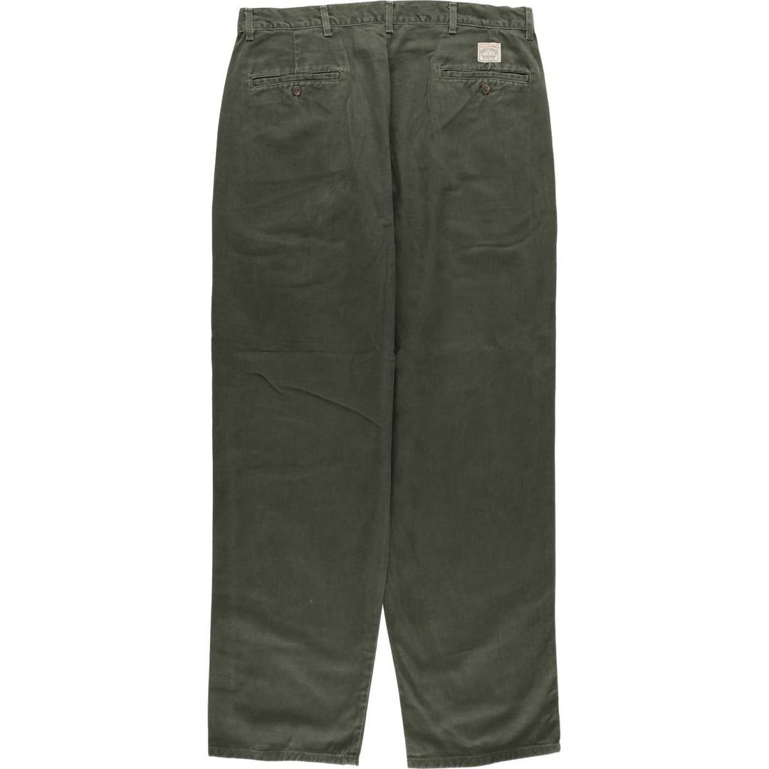 90'S Ralph Lauren POLO by Ralph Lauren Two-pleat Chino Pants Made in USA Men's W35 Vintage cotton Khaki type Vintage Second Hand