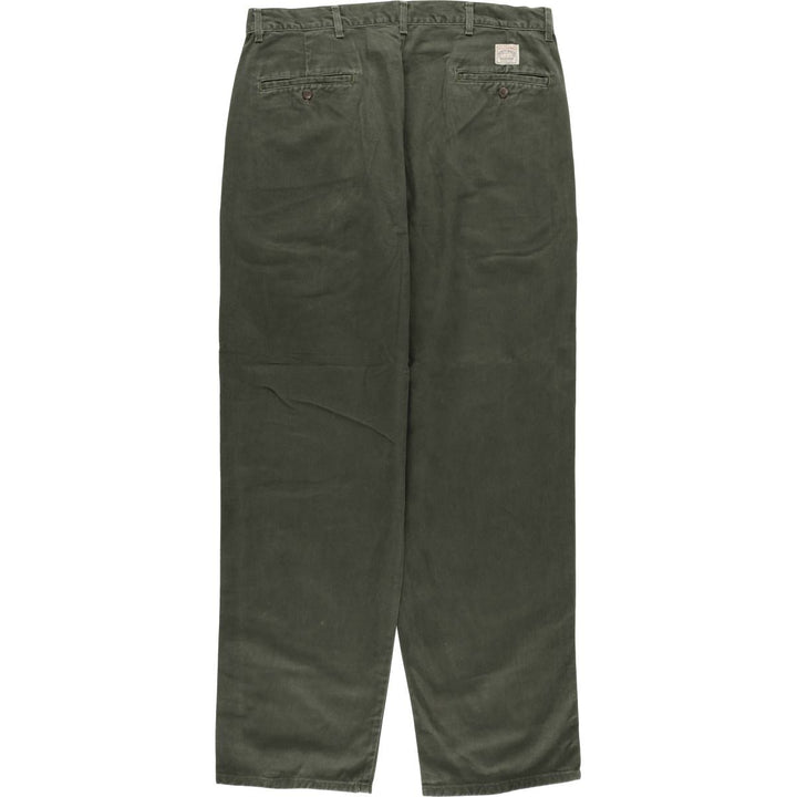 90'S Ralph Lauren POLO by Ralph Lauren Two-pleat Chino Pants Made in USA Men's W35 Vintage cotton Khaki type Vintage Second Hand